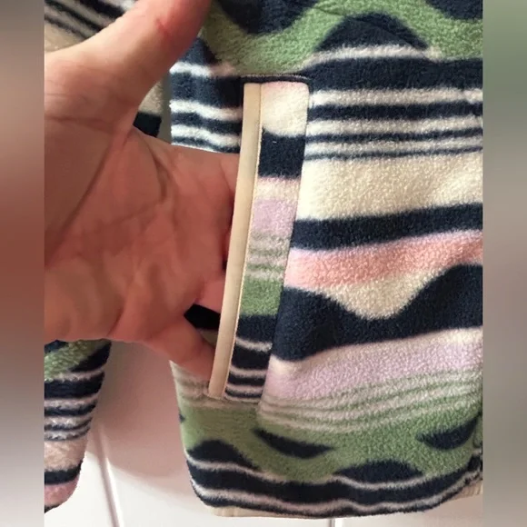 WOODS Half-Zip Fleece Pullover in Pastel Geo Stripe - Picture 5 of 8